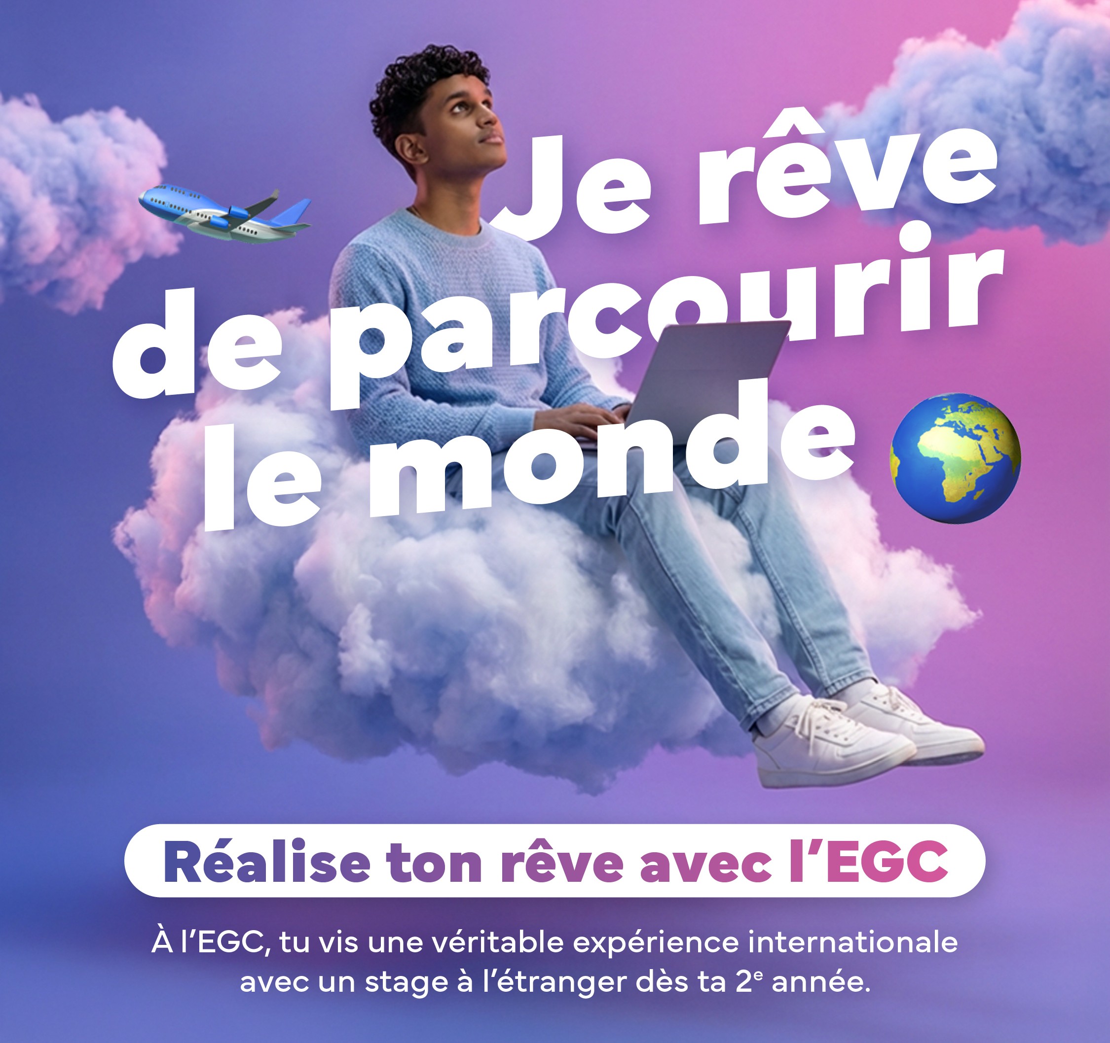 groupe d'étudiants ecole gestion et commerce Réunion se tapant dans la main